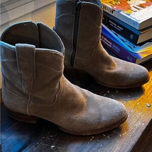 Tecovas Brown Cowboy Boots with Pull-On Design and Rounded Toe